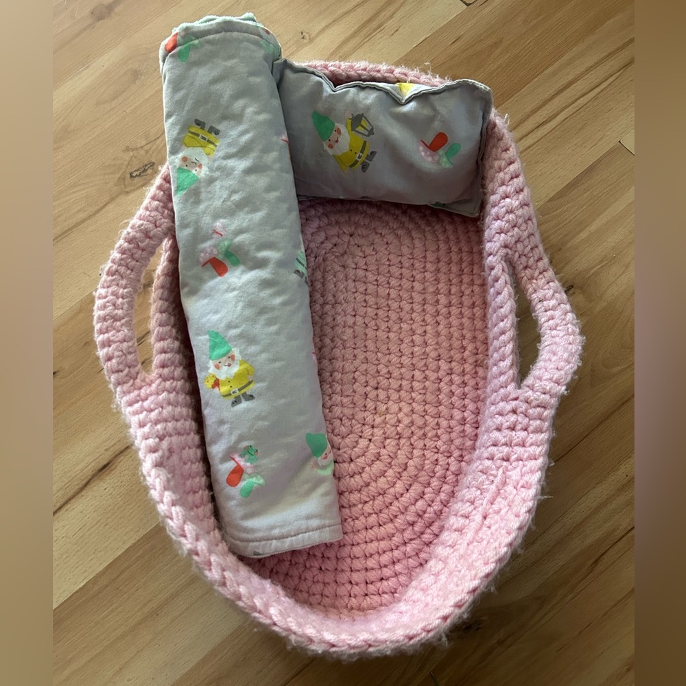Handmade Baby Doll Carrier with Matching Pillow & Minky Blanket x 2 - Picture 2 of 15